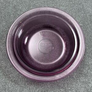 Vision Corning Cranberry Glass Casserole w Pyrex Lid USA